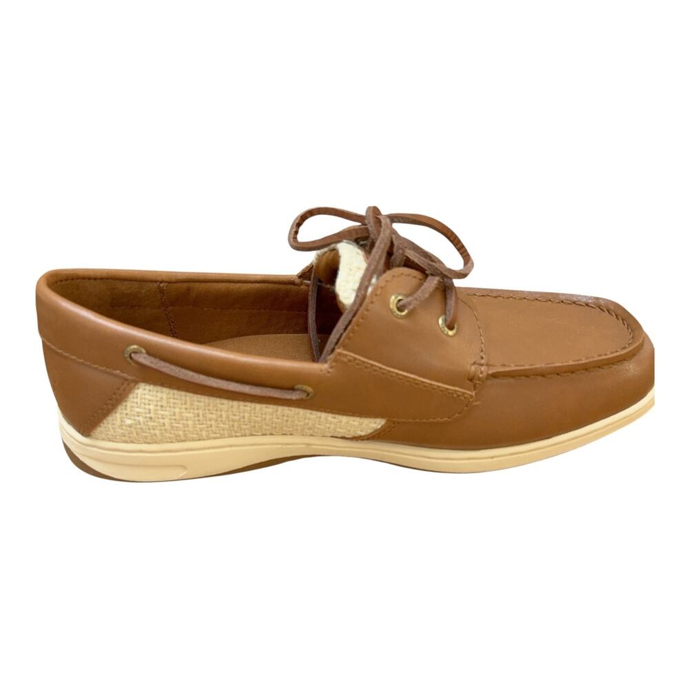Sperry Whalefish Boat Shoes Sz 8 Women's Tan Brown 2-Eye Flat Med Width Leather